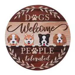 Zooplus TIAKI deurbordje Dogs Welcome - People Tolerated Ø 30 cm aanbieding