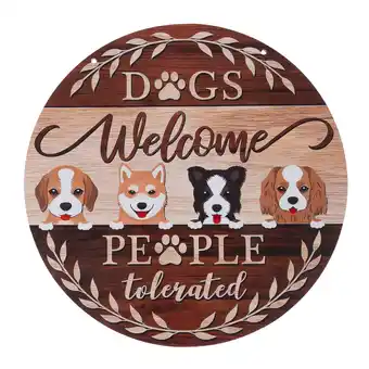 Zooplus TIAKI deurbordje Dogs Welcome - People Tolerated Ø 30 cm aanbieding