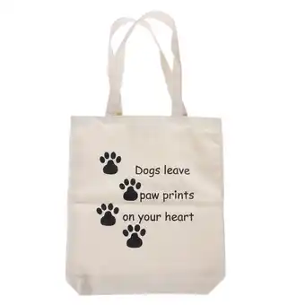 Zooplus TIAKI Dogs Leave Paw Prints On Your Heart draagtas voor hondenliefhebbers aanbieding