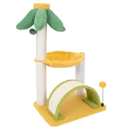 Zooplus TIAKI krabpaal palmboom met hangmat geel voor katten aanbieding