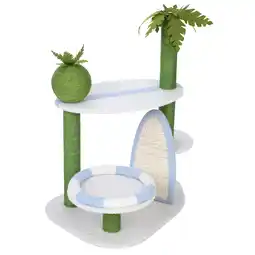 Zooplus TIAKI krabpaal Surfer groen / wit / blauw kat aanbieding