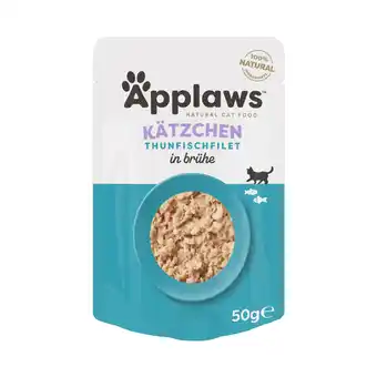 Zooplus 12x50g Tonijnfilet Applaws Natural Kitten in bouillon natvoer voor katten aanbieding