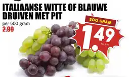 De Boerenschuur Italiaanse witte of blauwe druiven met pit aanbieding