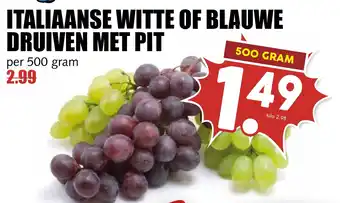 De Boerenschuur Italiaanse witte of blauwe druiven met pit aanbieding