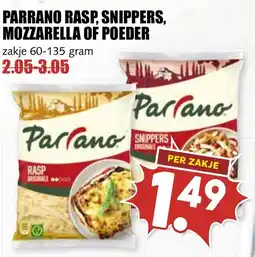 De Boerenschuur PARRANO RASP, SNIPPERS, MOZZARELLA OF POEDER aanbieding