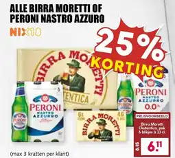 De Boerenschuur Alle birra moretti of peroni nastro azzuro aanbieding