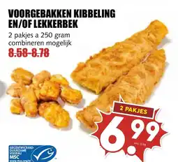 De Boerenschuur Voorgebakken kibbeling en of lekkerbek aanbieding