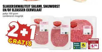 De Boerenschuur Slagerskwaliteit salami, snijworst en of elzasser cervelaat aanbieding