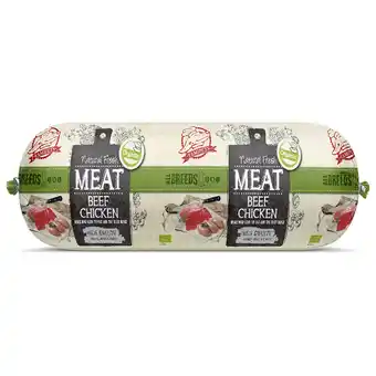 Pets Place Natural Fresh Meat Organic All Breeds Worst - Hondenvoer - Rund Kip 600 g aanbieding