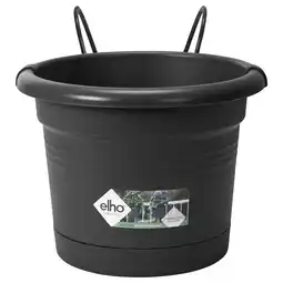 Pets Place Elho Balkonbakset Green Basic All-In-1 Rond - Plantenbak - 20x26x19 cm Zwart aanbieding