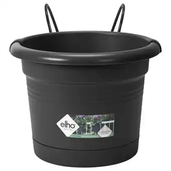Pets Place Elho Balkonbakset Green Basic All-In-1 Rond - Plantenbak - 20x26x19 cm Zwart aanbieding