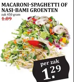 De Boerenschuur Macaroni spaghetti of nasi-bami groenten aanbieding
