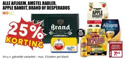 De Boerenschuur Alle afligem, amstel radler, apple bandit, brand of desperados aanbieding