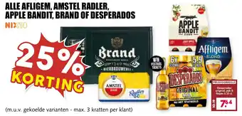 De Boerenschuur Alle afligem, amstel radler, apple bandit, brand of desperados aanbieding