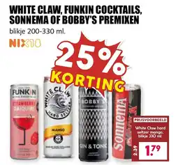 De Boerenschuur White claw, funkin cocktails, sonnema of bobby's premixen aanbieding