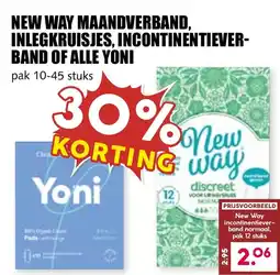 De Boerenschuur New way maandverband. inlegkruisjes, incontinentiever- band of alle yoni aanbieding