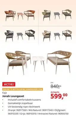 HANOS Kaja Jonah Loungeset aanbieding