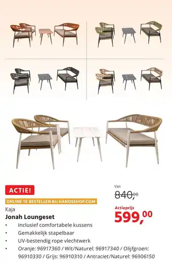 HANOS Kaja Jonah Loungeset aanbieding