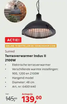HANOS Sunred Terrasverwarmer Indus II aanbieding