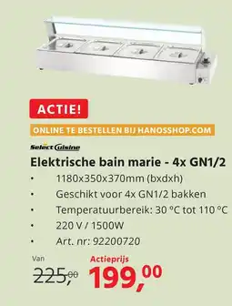 HANOS Elektrische bain marie 4x GN1/2 aanbieding