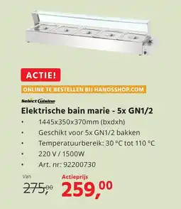HANOS Elektrische bain marie 5x GN1/2 aanbieding