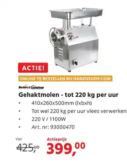 HANOS Gehaktmolen tot 220 kg per uur aanbieding
