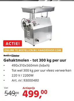 HANOS Gehaktmolen tot 300 kg per uur aanbieding