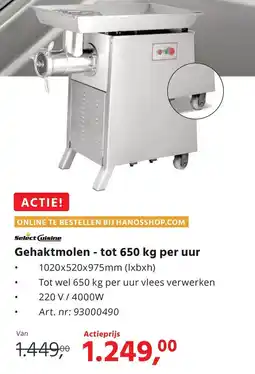 HANOS Gehaktmolen tot 650 kg per uur aanbieding