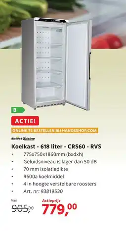 HANOS Koelkast 618 liter CRS60 RVS aanbieding