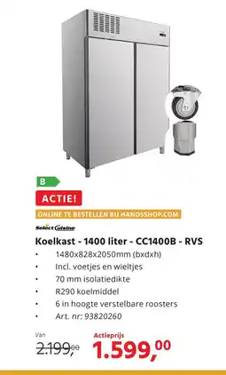 HANOS Koelkast CC1400B RVS aanbieding