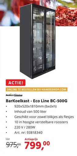 HANOS Barkoelkast Eco Line BC-500G aanbieding