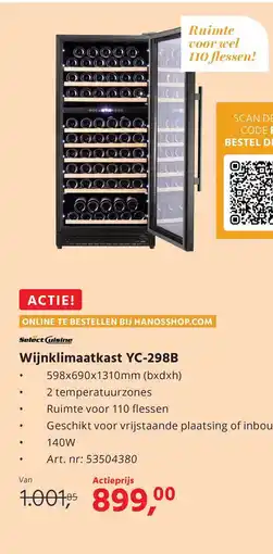 HANOS Wijnklimaatkast YC-298B aanbieding