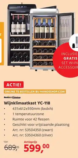 HANOS Wijnklimaatkast YC-118 aanbieding