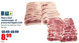 Makro Metro Chef varkensspek-of procureurlappen bulk aanbieding