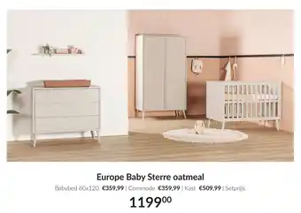 Babypark Europe Baby Sterre oatmeal aanbieding