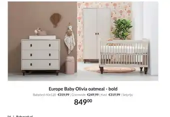 Babypark Europe Baby Olivia oatmeal bold aanbieding
