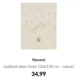 Babypark Nanami Ledikant laken heart naturel aanbieding