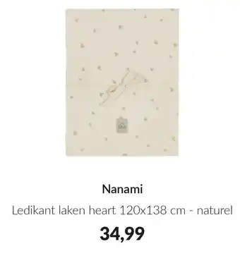Babypark Nanami Ledikant laken heart naturel aanbieding