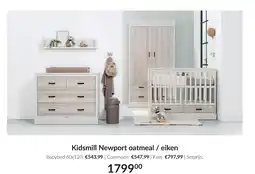 Babypark Kidsmill Newport oatmeal / eiken aanbieding