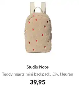 Babypark Studio Noos Teddy hearts mini backpack aanbieding