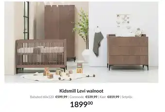 Babypark Kidsmill Levi walnoot aanbieding