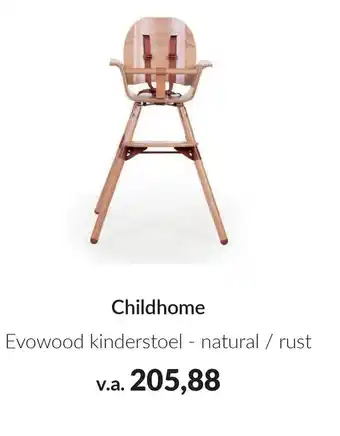 Babypark Childhome Evowood kinderstoel natural / rust aanbieding