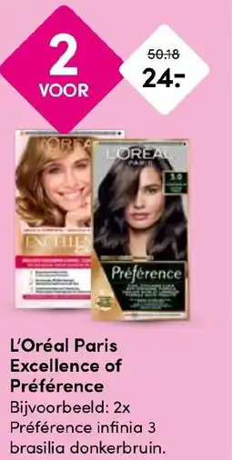 Drogisterij Visser L'Oréal Paris Excellence of Préférence aanbieding