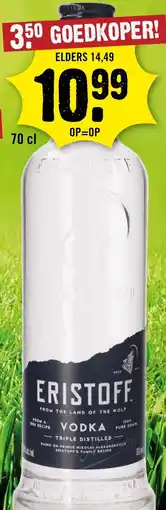 Dirck 3 ERISTOFF VODKA aanbieding