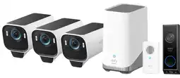 Coolblue EufyCam S3 Pro 3-Pack + Video Doorbell E340 + Chime aanbieding
