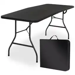 ANWB Goliving Inklapbare Campingtafel 180x70x74cm Zwart XXL aanbieding