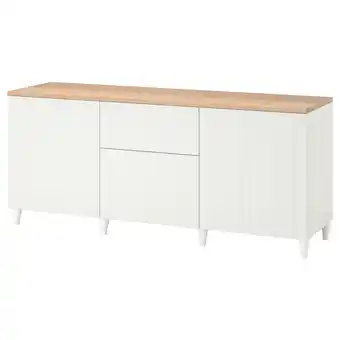 IKEA Wit bestÅ dressoir, eiken blad, vier poten, twee lades, modern design aanbieding
