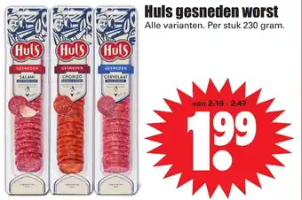 Dirk Huls Gesneden worst 230g aanbieding