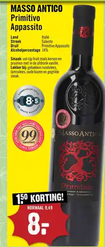 Dirck 3 Masso antico Primitivo Appassito aanbieding