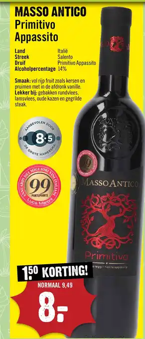 Dirck 3 Masso antico Primitivo Appassito aanbieding